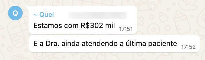 Print de depoimento: Sarah Kuniochi, faturamento de R$300 mil