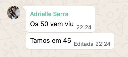 Print de depoimento: Adrielle Serra, resultado de vendas