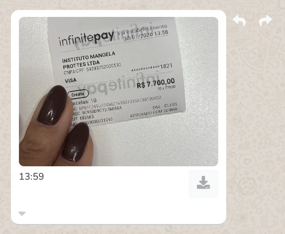 Print de depoimento: Manoela Prottes, resultado de vendas