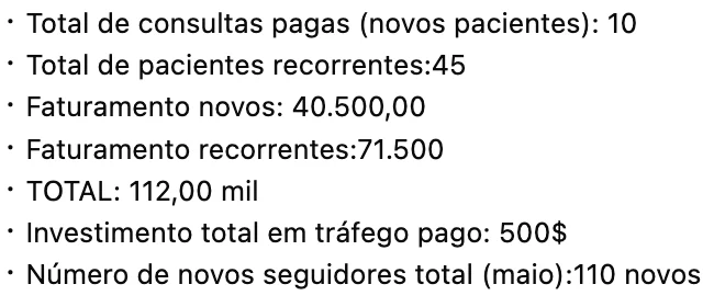 Print de depoimento: Andressa Regina, faturamento de R$100 mil